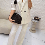 Marynarka LaMilla jasno beżowa w prążek