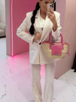 Marynarka beżowa w prążek LaMilla