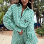 Komplet LaMilla w zielone paski