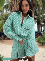 Komplet LaMilla w zielone paski