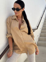 Beżowa koszula lniana LaMilla