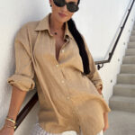 Koszula lniana LaMilla beżowa