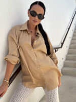 Koszula lniana LaMilla beżowa