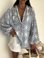 Koszula Megi B z niebieskim wzorem