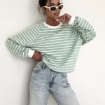 Bluza Bocca w biało zielone paski