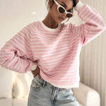 Bluza Bocca w różowo białe paski