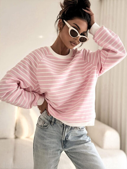 Bluza Bocca w różowo białe paski