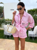 Komplet w różowe paski LaMilla