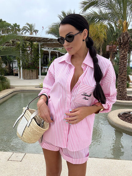 Komplet LaMilla w różowe paski