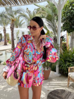 Lniany komplet LaMilla w kolorowe wzory