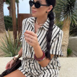 Lniany komplet w paski LaMilla