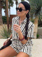 Lniany komplet w paski LaMilla