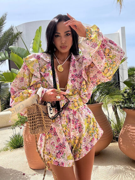 Lniany komplet Dior LaMilla cytrynki