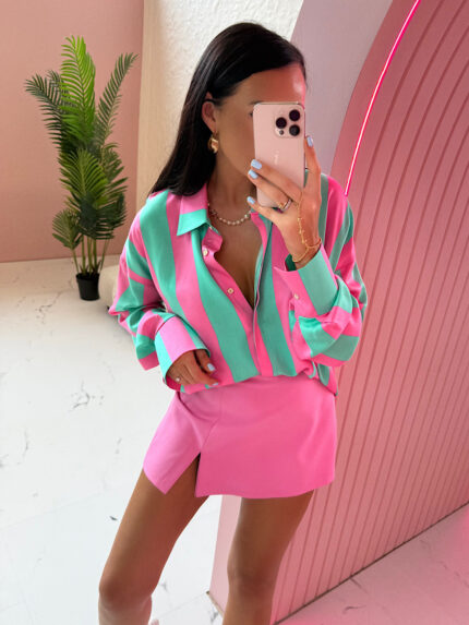 Koszula LaMilla w różowo zielone paski