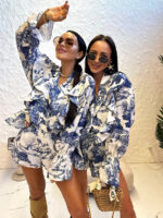 Komplet Dior LaMilla granatowy wzór