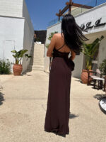 Długa brązowa sukienka LaMilla z usztywnianą miseczką