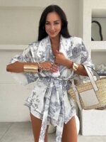 Lniany komplet LaMilla Szary Dior