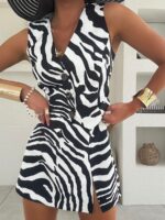 Kamizelka i spodenki LaMilla w czarno białą zebrę