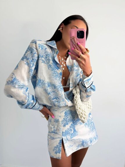 Koszula w niebieski wzór LaMilla Dior