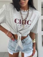 Szary t-shirt chic lamilla