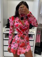 Spódnico spodenki LaMilla w czerwone kwiaty