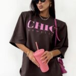 Brązowy t-shirt Chic LaMilla