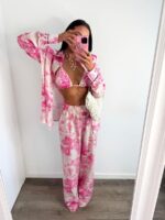 Różowe spodnie lniane LaMilla Dior