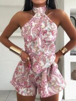 Komplet Lamilla spodenki z wiązaną bluzką na szyi