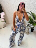 Długie lniane spodnie LaMilla Dior granat