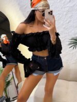 Granatowe jeansowe spodenki LaMilla