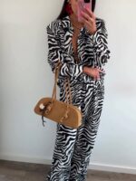 Koszula w czarno białą zebrę LaMilla