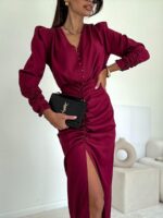 Sukienka Megi B bordowa