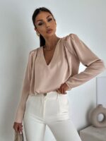 Beżowa satynowa bluzka Megi B