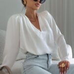 Biała satynowa bluzka Megi B