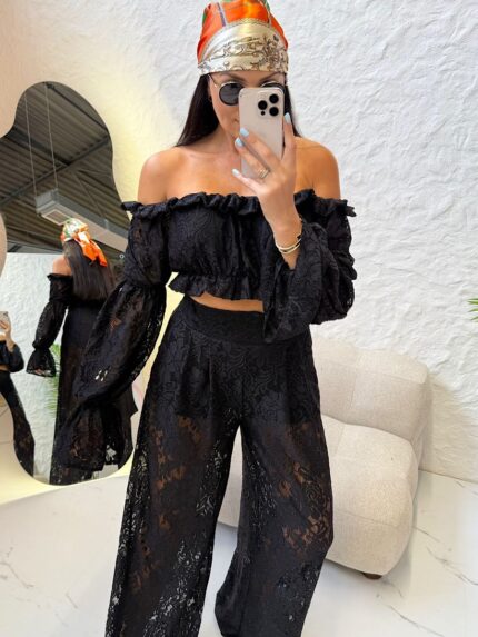 Czarne koronkowe spodnie szwedy LaMilla