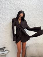 Sukienka kimono LaMilla czekoladowa