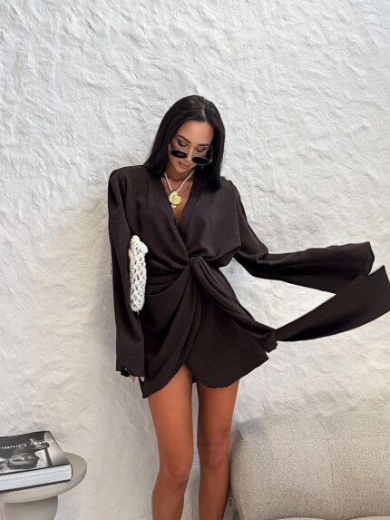 Sukienka kimono LaMilla czekoladowa