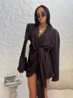 Czekoladowa sukienka kimono LaMilla