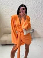 Pomarańczowa sukienka kimono LaMilla