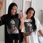 Czarny t-shirt LaMilla z nadrukiem dziewczyny z ręcznikiem na głowie