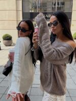 Beżowy sweter LaMilla o przedłużanym fasonie