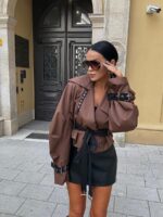 Brązowy płaszcz Lamilla