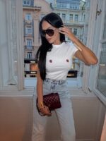 Biały t-shirt truskawki LaMilla