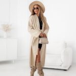 Jasno beżowy długi sweter Simplicity