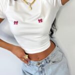 Biały t-shirt kokardki LaMilla