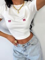 Biały t-shirt kokardki LaMilla