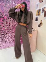 Brązowy komplet dresowy LaMilla spodnie i bluza