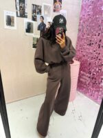 Czekoladowy komplet dresowy LaMilla spodnie i bluza