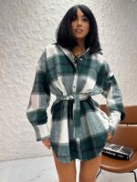 Flanelowa koszula w zieloną kratę LaMilla