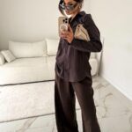 Czekoladowa koszula w prążek Megi B